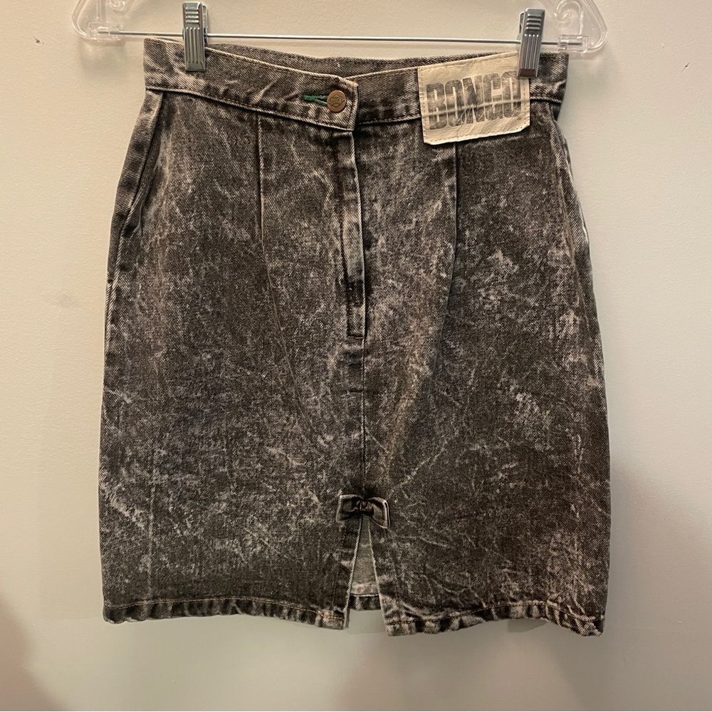 Vintage Bongo Acid Wash Denim Pencil Skirt